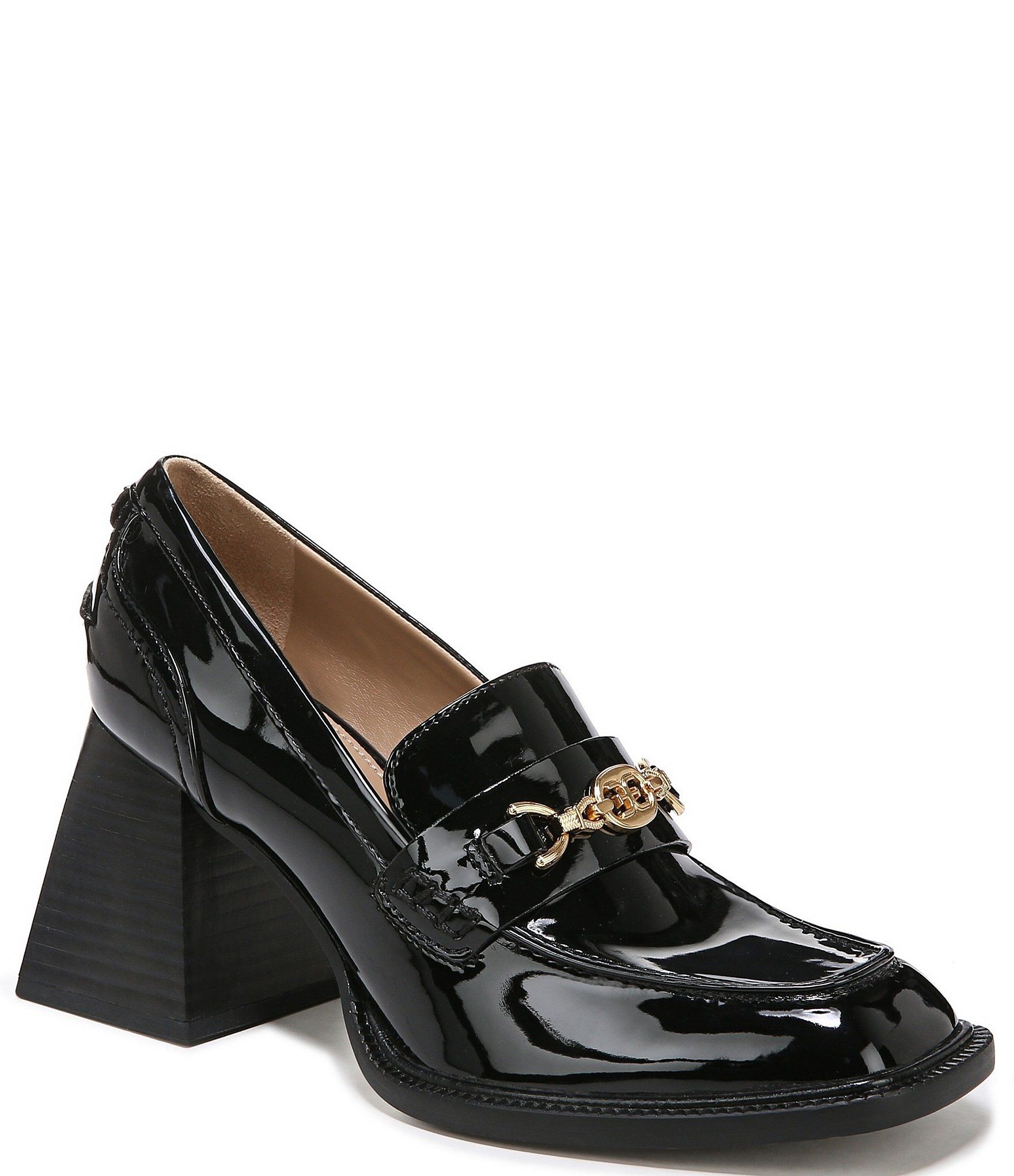 Quincy Patent Bit Buckle Square Toe Loafer Pumps | Dillard's