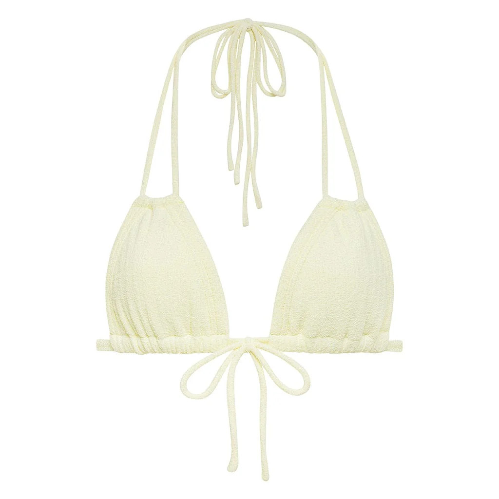 Buttercream Rib Euro Bow Bikini Top | Montce