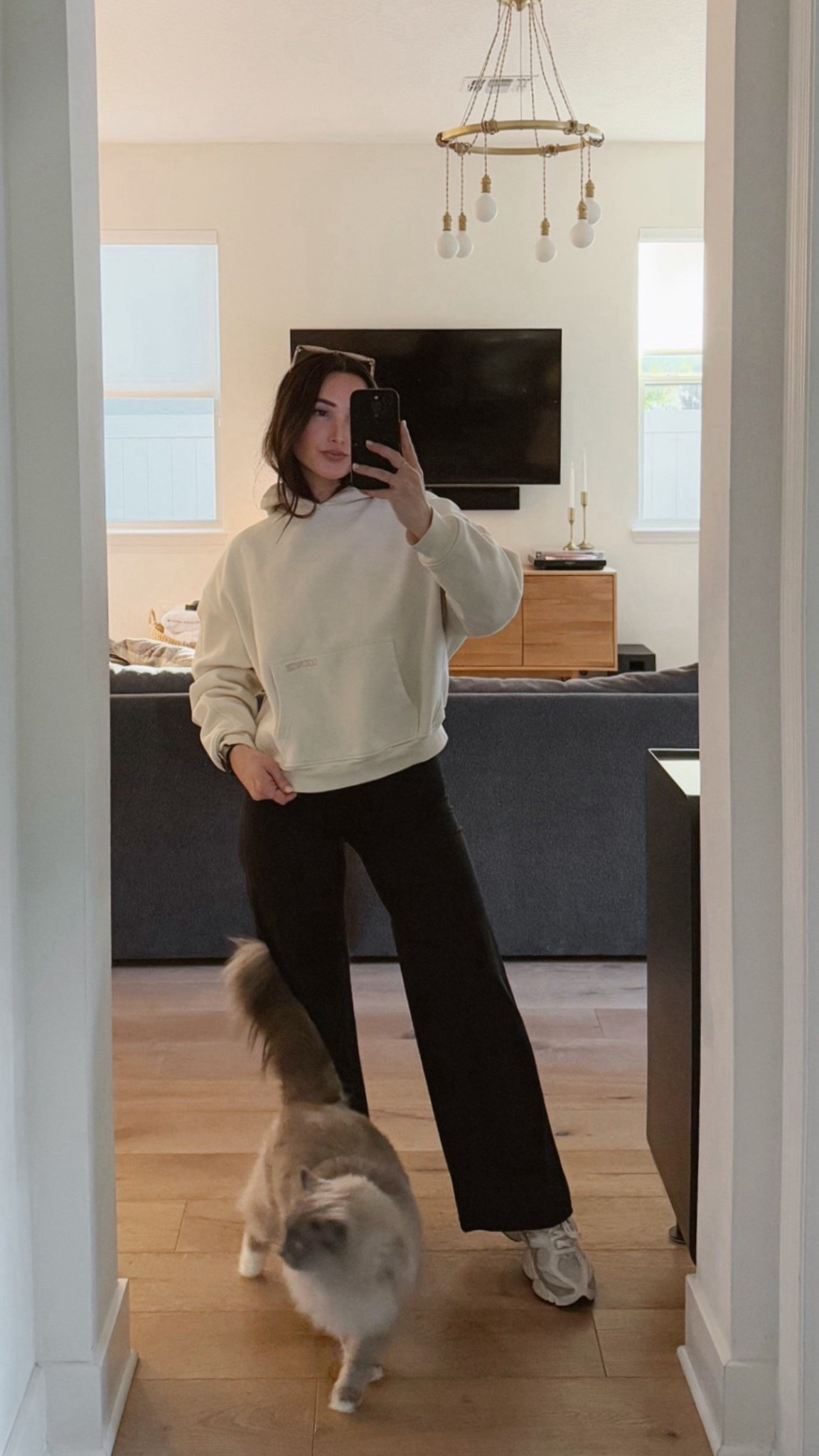 Cozy outfit with crop hoodie and flare leggings.

#LTKootd #LTKgrwm