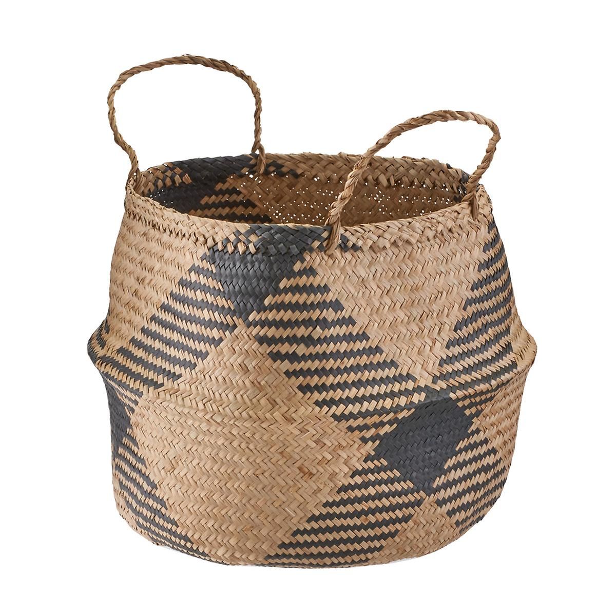 Large Diamonds Seagrass Belly Basket | The Container Store