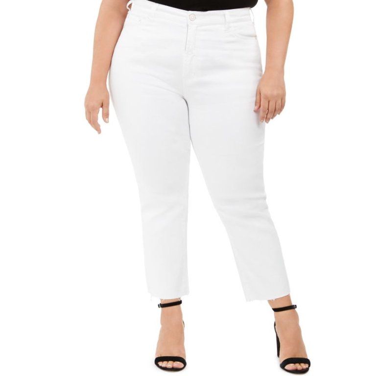 Celebrity Pink Women's White Plus Size High-Rise Straight-Leg Jeans, 16 | Walmart (US)