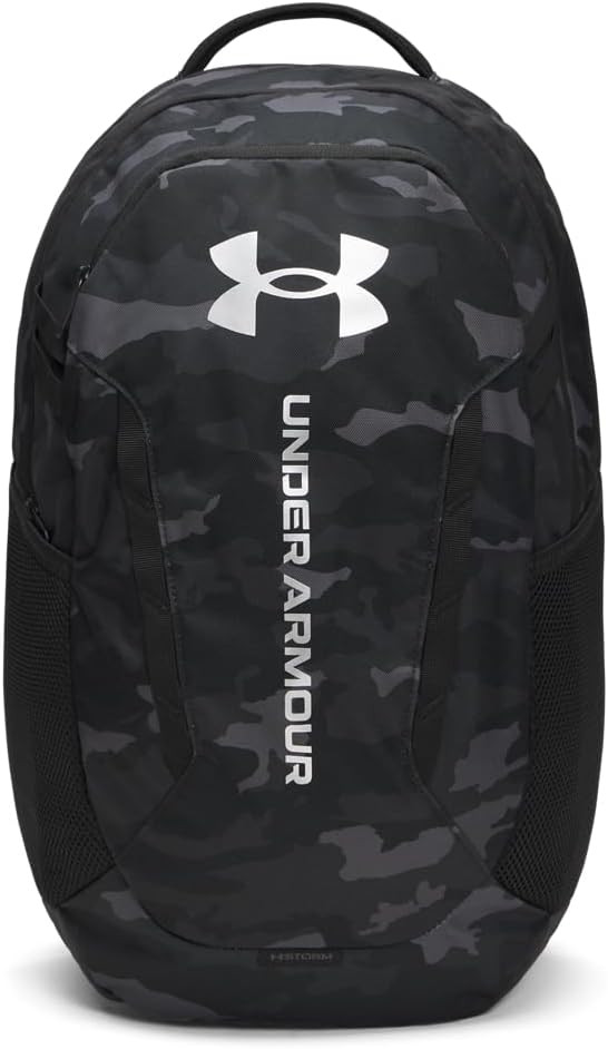 Under Armour Unisex Hustle 6.0 Backpack, (007) Black/Black/Metallic Silver, One Size Fits Most | Amazon (US)