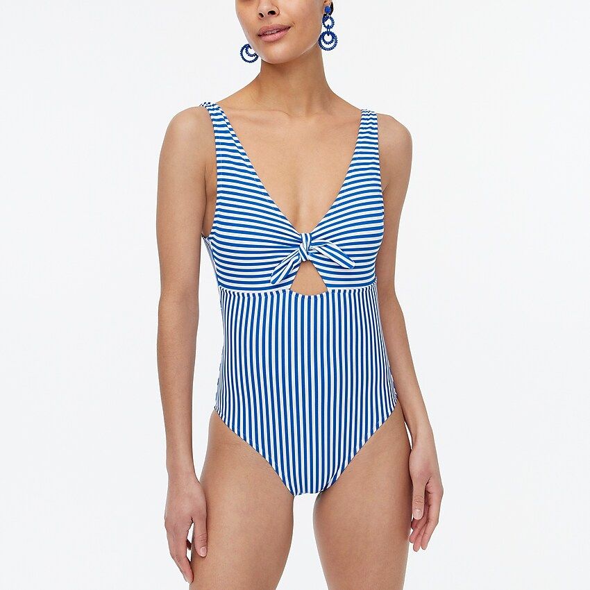 Cutout one-piece swimsuit with bowItem BG222 | J.Crew Factory