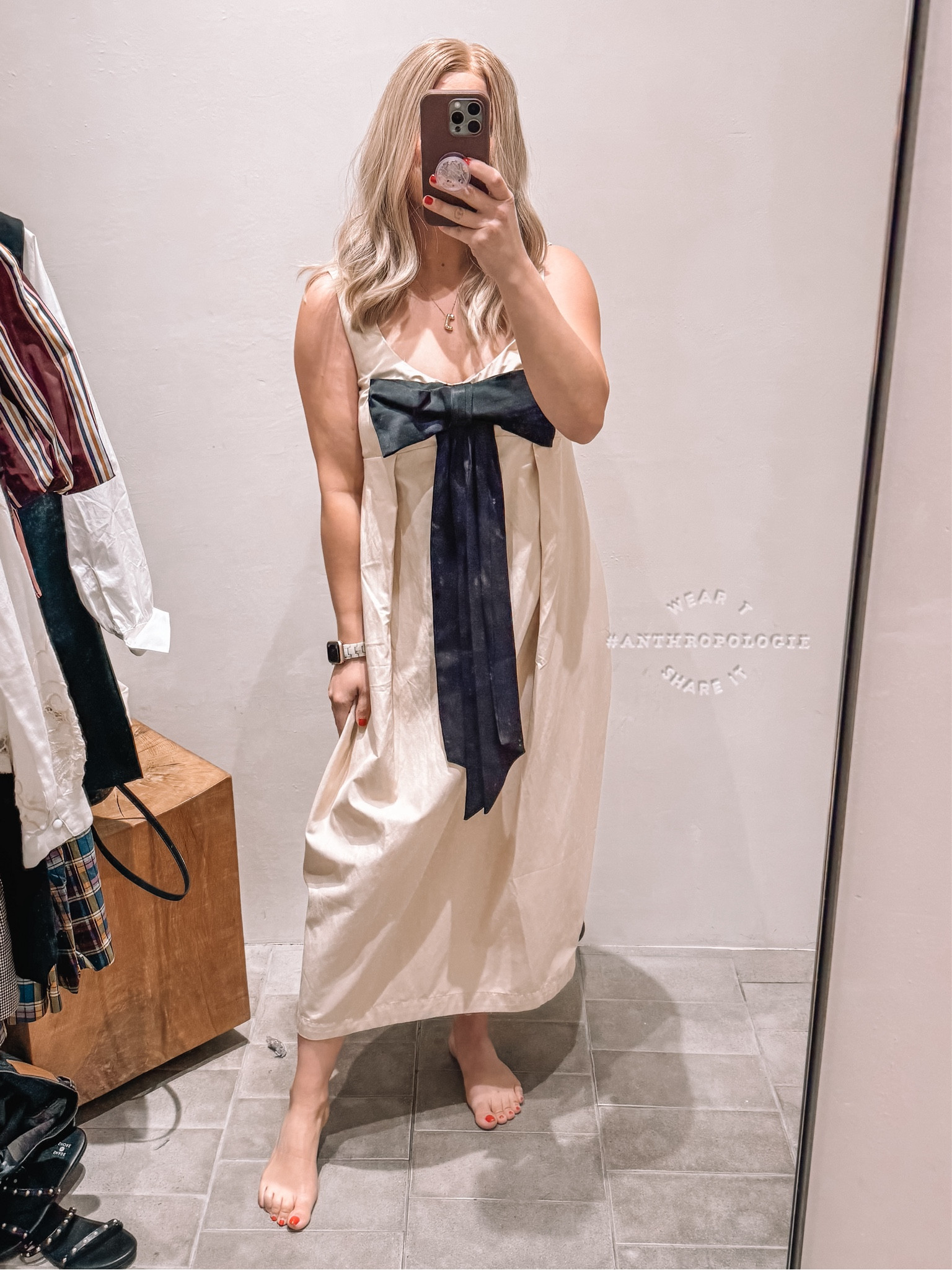 maeve bow barrel column midi dress mirrorandthread on LTK