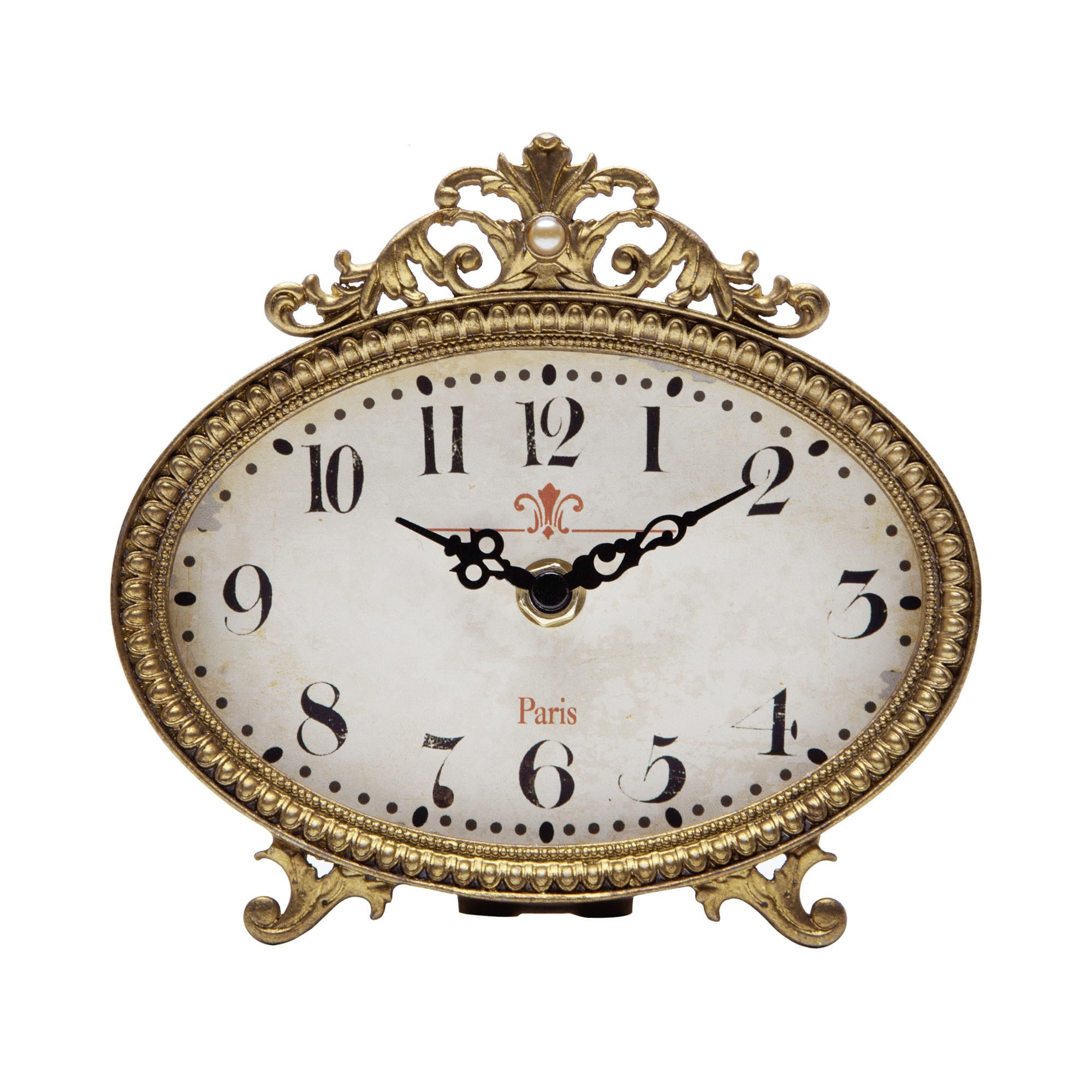 NIKKY HOME Vintage Table Clock, French Turquoise Color Rococo Style Desk Clock Battery Operated R... | Amazon (US)