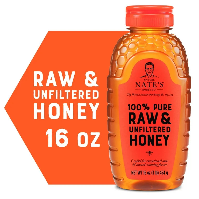 Nature Nate's Honey: 100% Pure, Raw and Unfiltered Honey - 16 fl oz Gluten-Free Honey | Walmart (US)