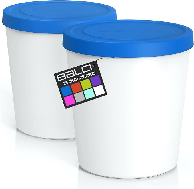 BALCI - Premium Ice Cream Containers (2 Pack - 1 Quart Each) Perfect Freezer Storage Tubs with Li... | Amazon (US)