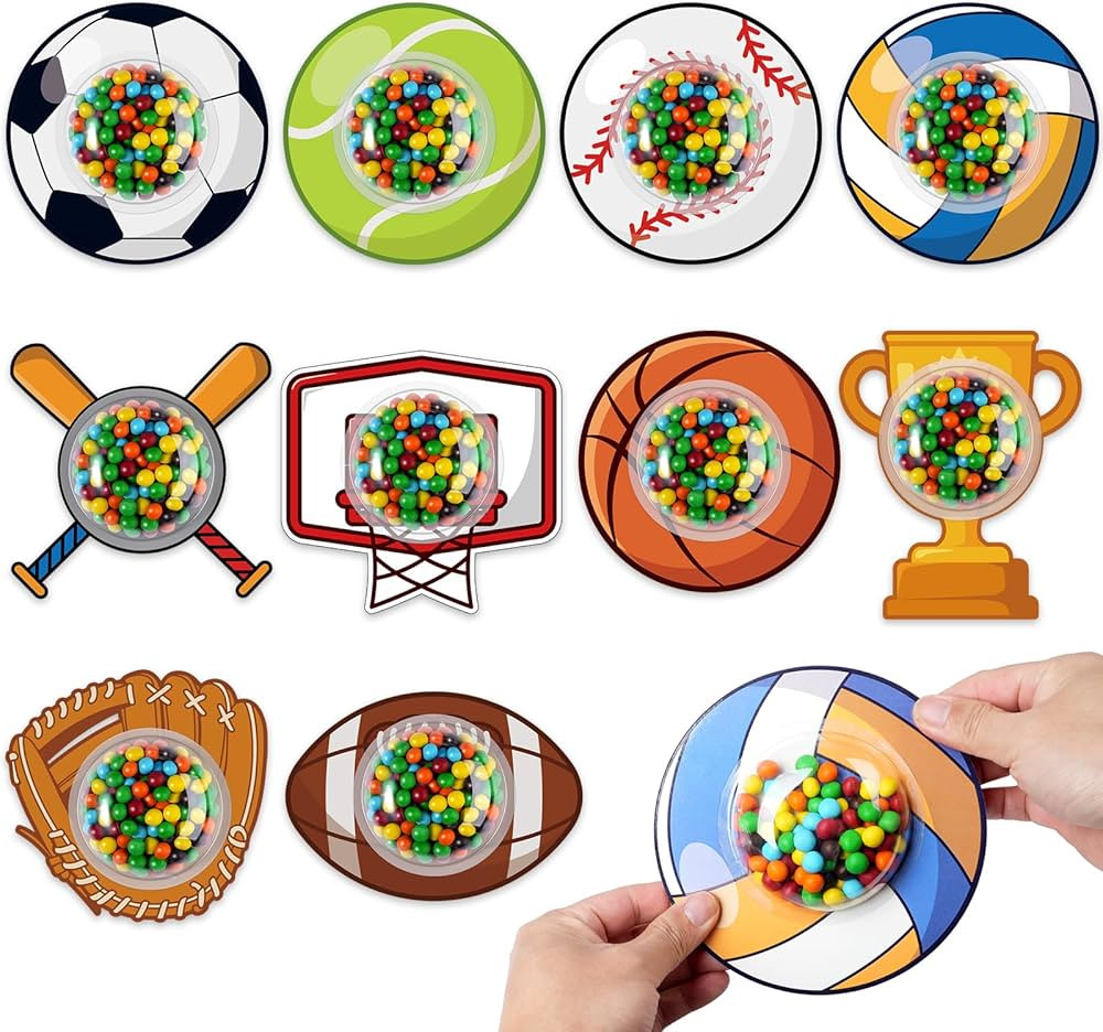 36 Set Valentines Day Cards with Candy Dome Holder, Sports Ball Valentines Candy Holder Cards for... | Amazon (US)