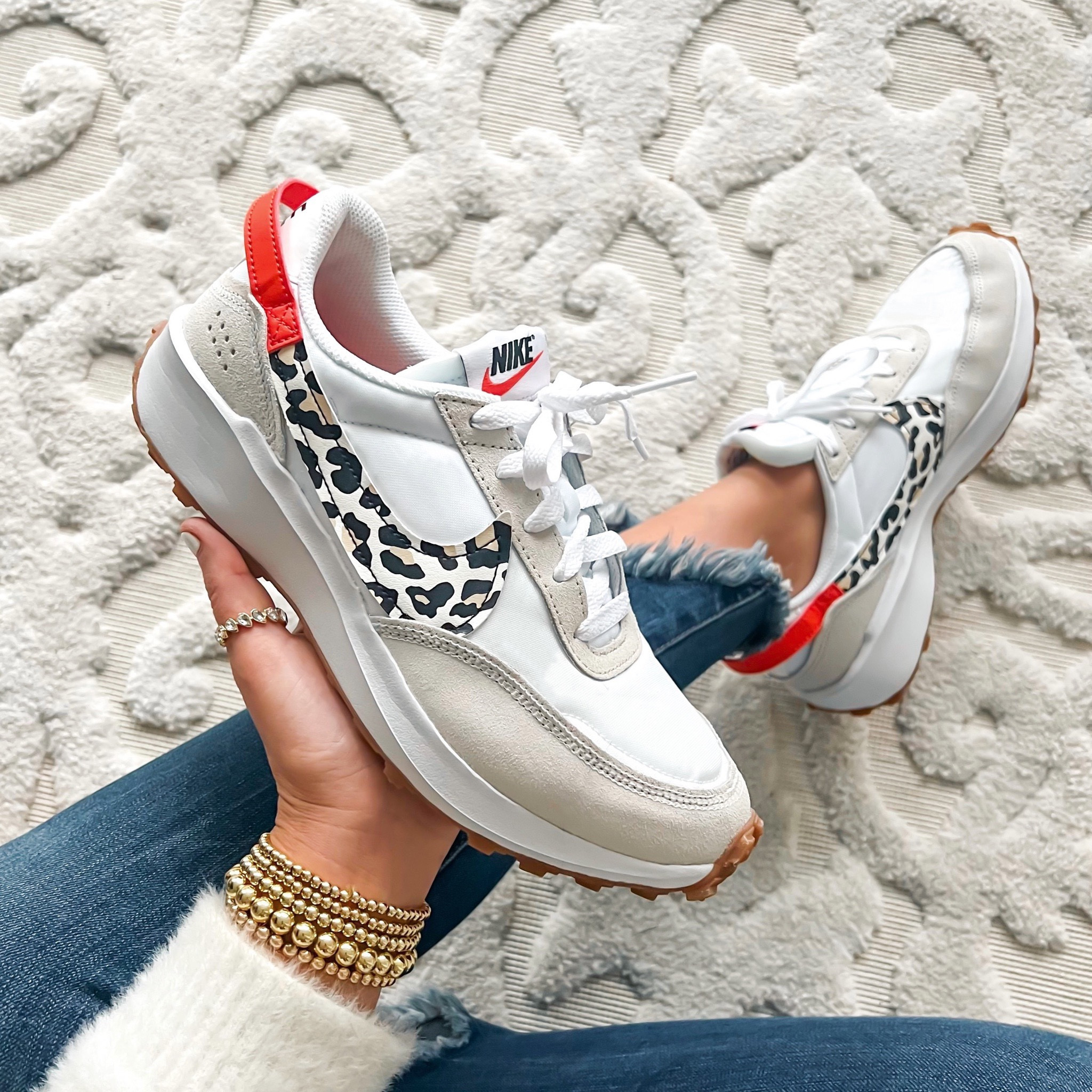 Nike waffle debut leopard sneakers run true to size
