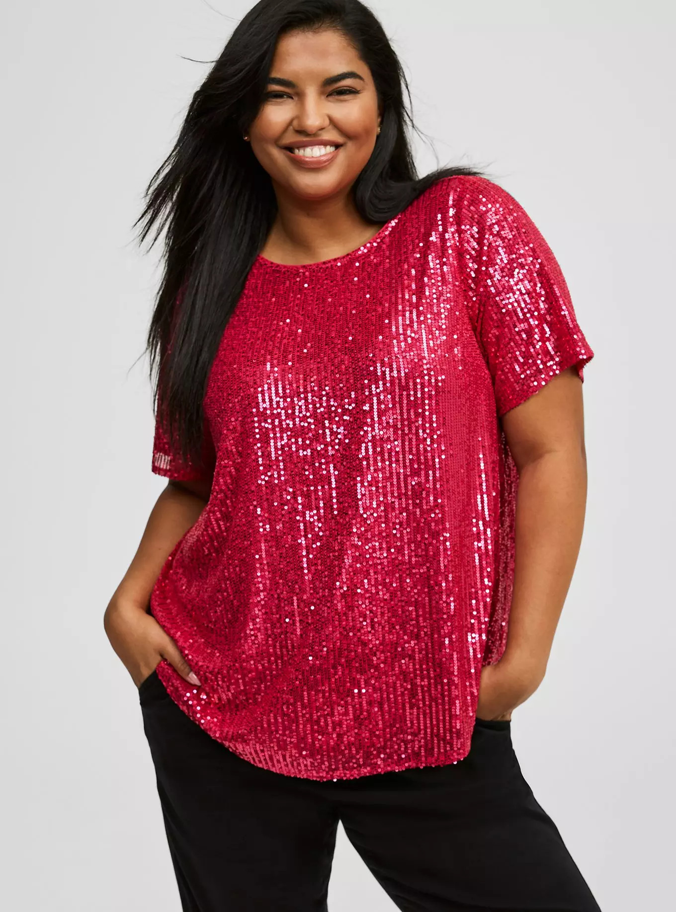 Abbey Short Sleeve Sequin Top | Torrid (US & Canada)