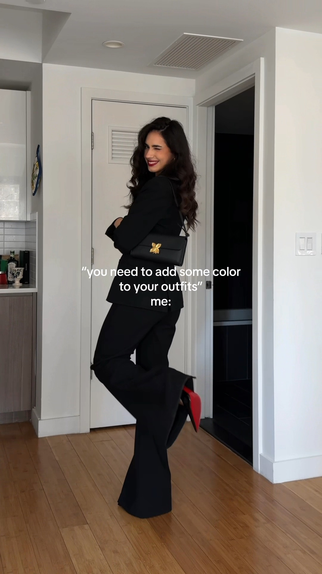 Just a touch of red - that's all the color I need for my lipstick and shoes
Do you prefer a pop of color in your outfits or are you team monochrome?
Don't take this trend seriously: you don't need designer pieces to make a statement, it's all about how you wear it!!

#LTKSeasonal #LTKTall #LTKStyleTip