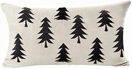 QINU KEONU Forest Tree Geometry Cotton Linen Lumbar Waist Pillow Case Cushion Cover Home Sofa Dec... | Amazon (US)