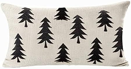 Forest Tree Geometry Cotton Linen Lumbar Waist Pillow Case Cushion Cover Home Sofa Decorative (8) | Amazon (US)