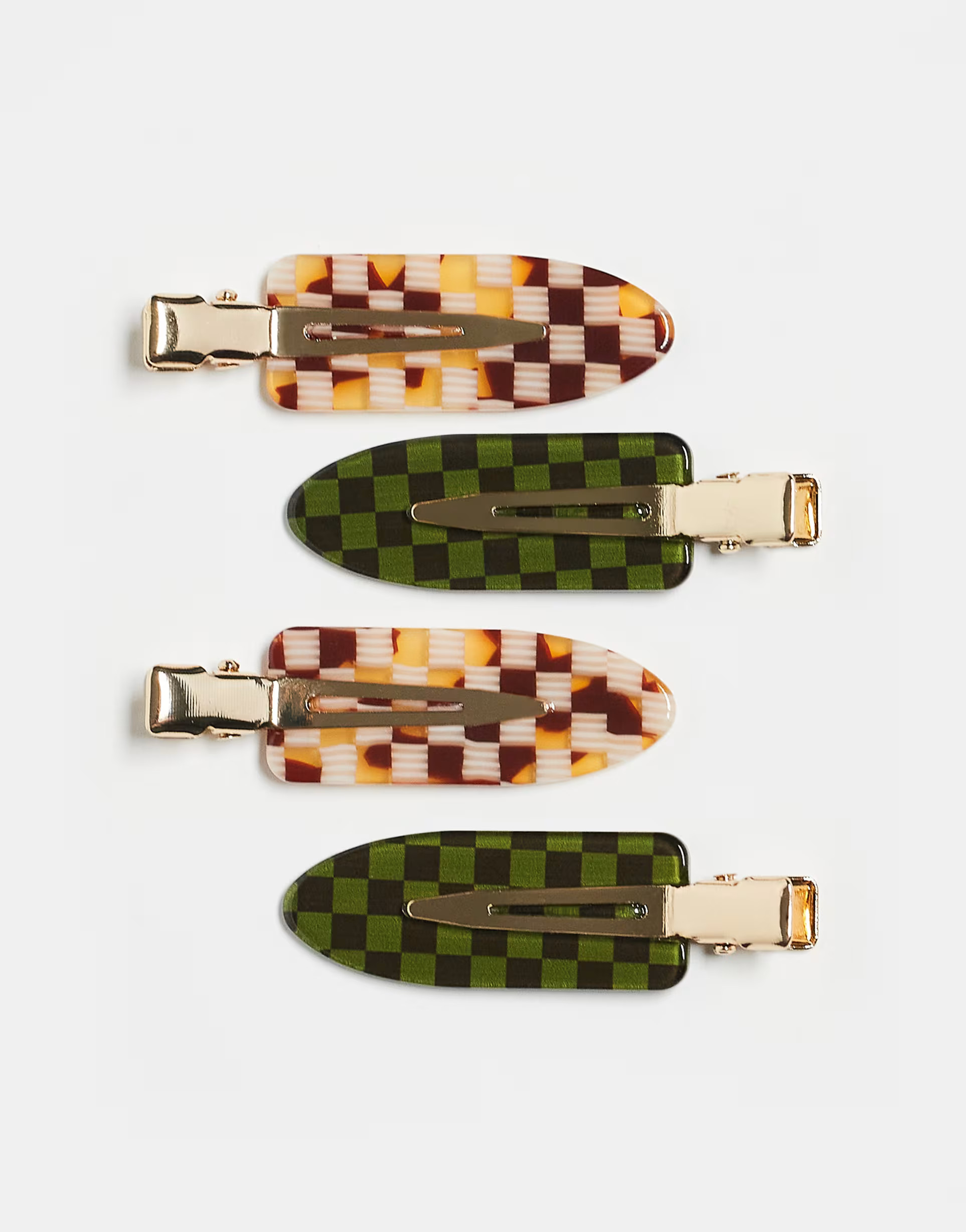 ASOS DESIGN multipack of  checked pattern clips in multi | ASOS (Global)