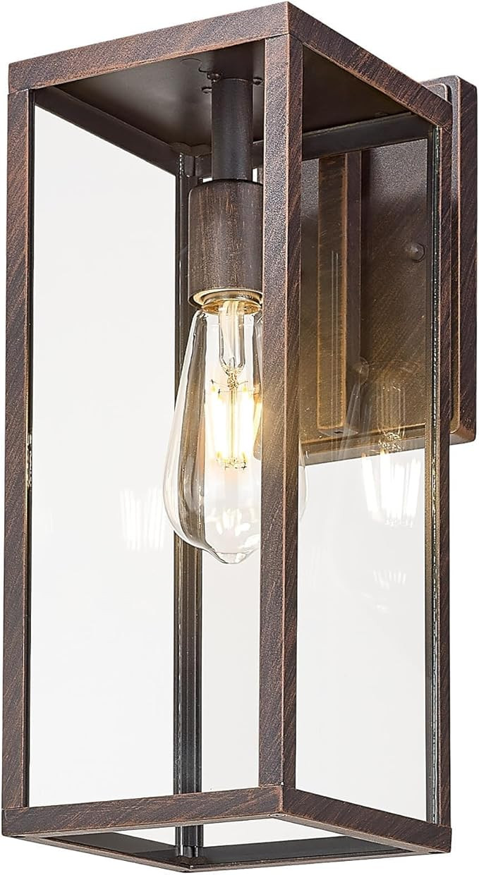 Bestshared Outdoor Wall Sconce, 15 Inch Outdoor Wall Lantern with Clear Glass, Anti-Rust Porch Li... | Amazon (US)