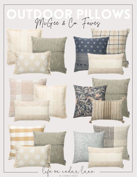 Outdoor Pillows - McGee & Co. Faves! Refresh your patio with these pretty outdoor pillow combos! 

#outdoorpillows #patio #frontporch #outdoordecor 

#LTKSeasonal #LTKhome #LTKstyletip