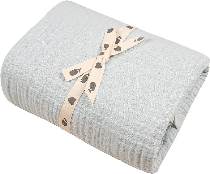 Muslin Blankets, Baby Toddler Quilt, 4 Layers, 100% Cotton Stroller Blanket, Hypoallergenic, Supe... | Amazon (US)