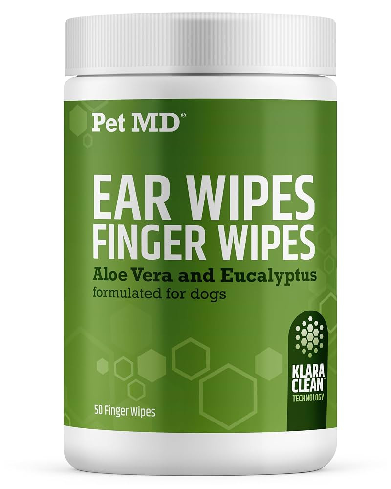 Pet MD Ear Finger Wipes for Dogs - Extra-Coverage and Large Design - with Eucalyptus and Aloe Ver... | Amazon (US)