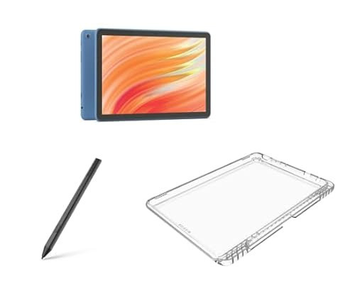 Tablet Bundle: Includes Amazon Fire HD 10 tablet, 10.1" (2023 Release) | 32 GB | Ocean & Made for Amazon Clear Case & Stylus Pen | Amazon (US)