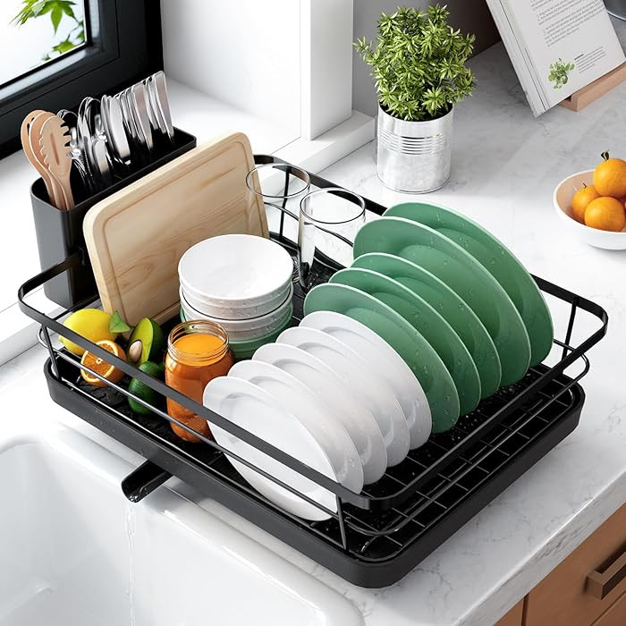 Kitsure Dish Drying Rack for Kitchen Counter, Stainless Steel Sink Organization and Storage Essen... | Amazon (US)