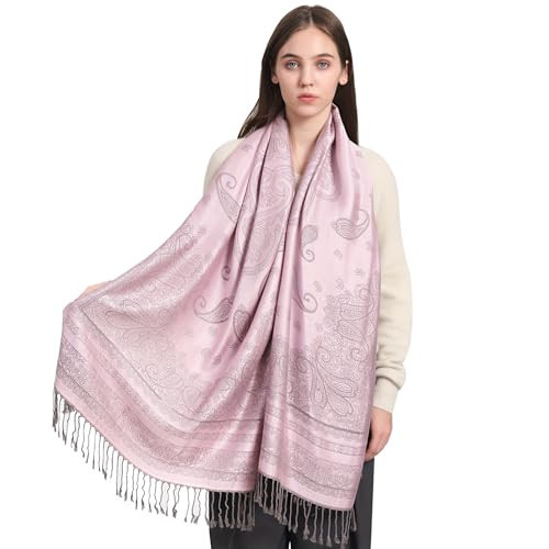 Ciormis Pink Paisley Pashmina Scarf and Wrap-Ladies Pashmina and Shawl for Evening Parties for Women（Pink Paisley） | Amazon (US)