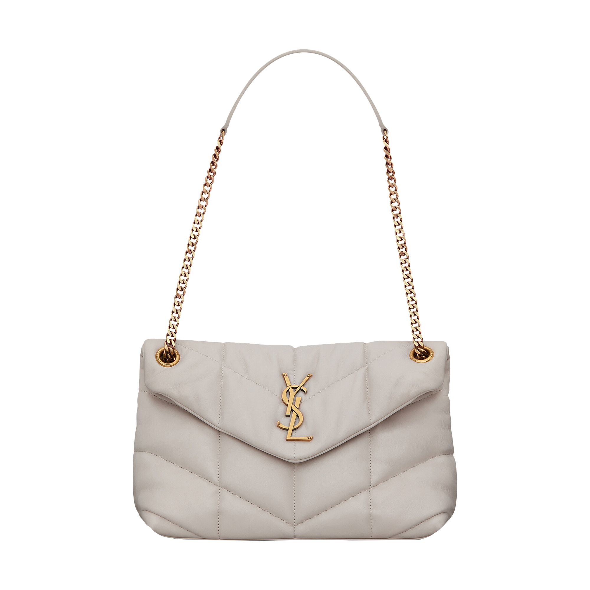 Saint Laurent Loulou Small Quilted Puffer Bag 'White' | GOAT