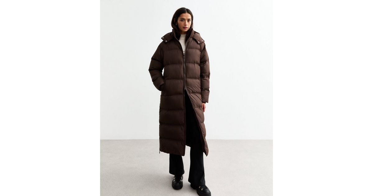 Tall Brown Hooded Longline Puffer Coat | New Look | New Look (UK)
