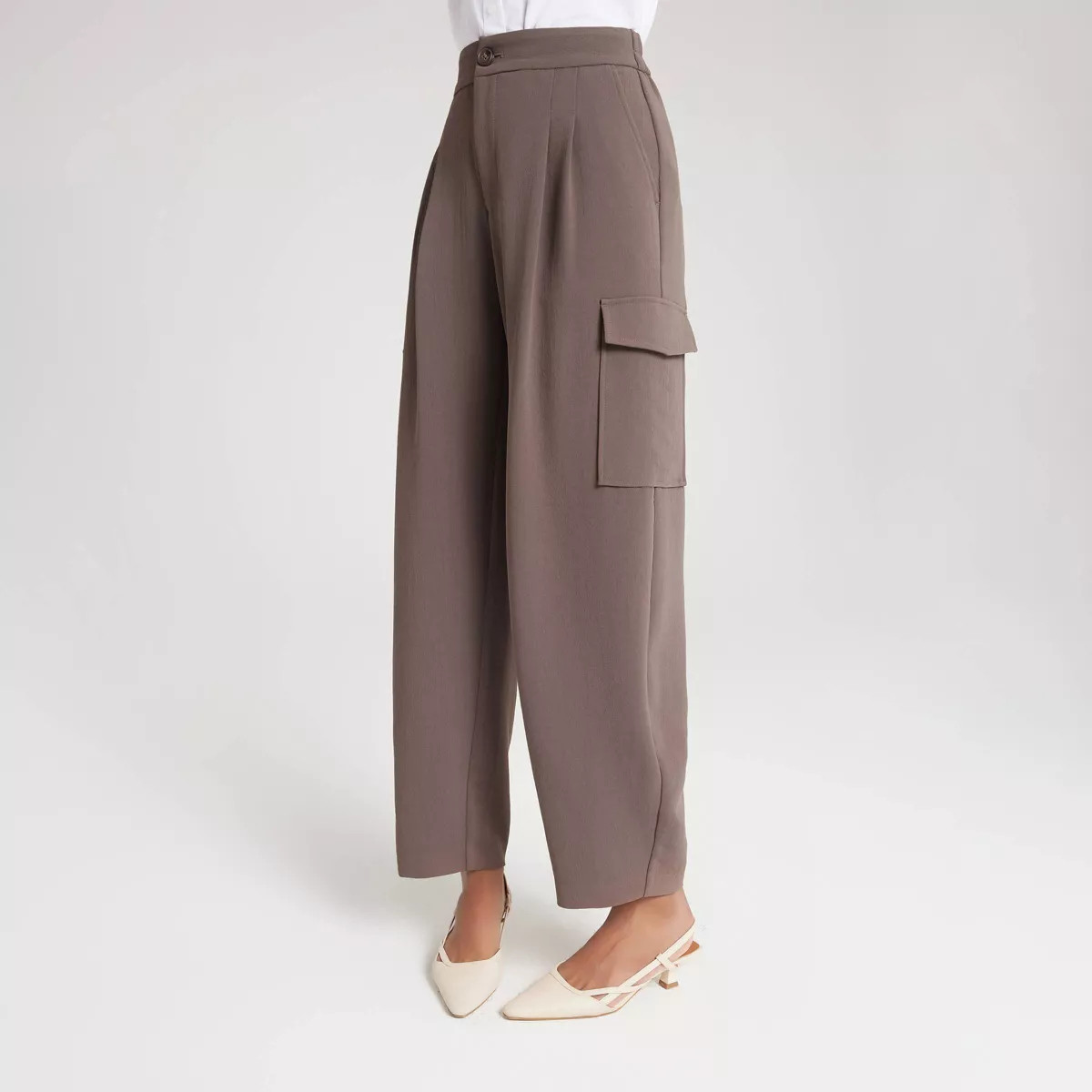 Women's Barrel Leg Pleated Cargo Pants - A New Day™ | Target