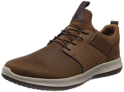 Skechers Men's Delson-Axton Sneaker, Dark Brown, 11 | Amazon (US)