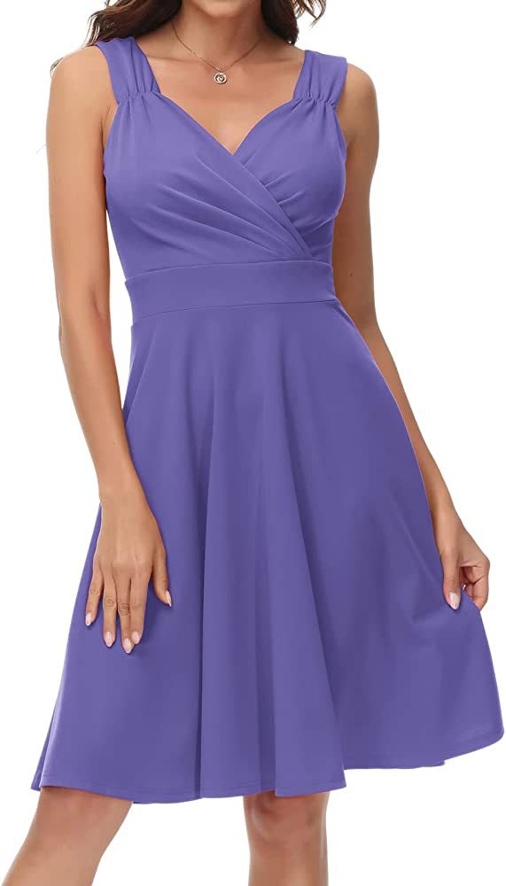 GRACE KARIN Women's Sleeveless Wrap V-Neck A-line Bridesmaid Cocktail Party Dress | Amazon (US)