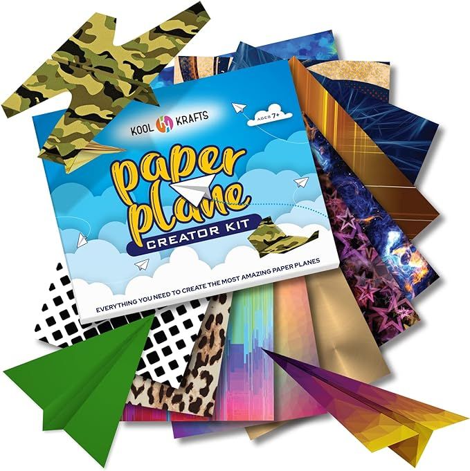 Paper Airplanes - Craft Kit | Airplane Activities for Kids | Set Includes 65 Sheets 40 Colored 25... | Amazon (US)