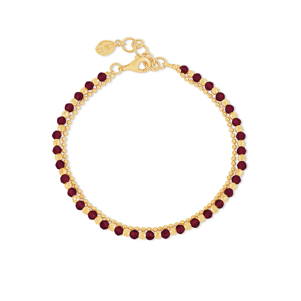 Garnet Faceted Bead Orissa Bracelet | Dower & Hall