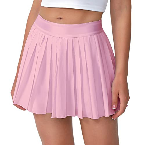 Eleloveph Women's Pleated Tennis Skirt-Flowy Athletic Design,Suitable for Golf, Skater, Running Sports Pink | Amazon (US)