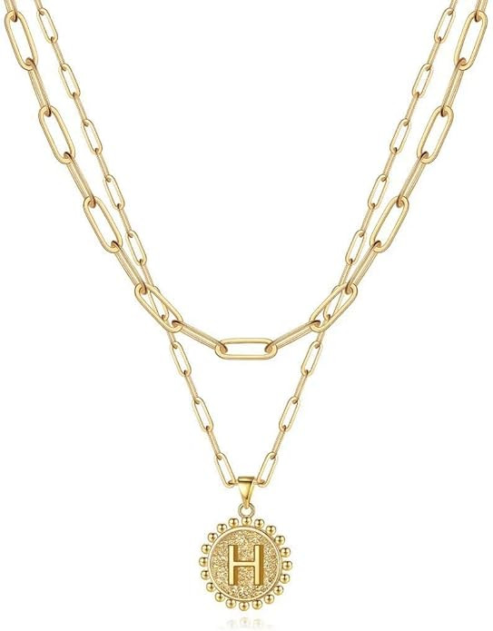 Layered Choker Necklaces for Women, 14K Gold Plated Dainty Layering Paperclip Chain Necklace Simp... | Amazon (US)