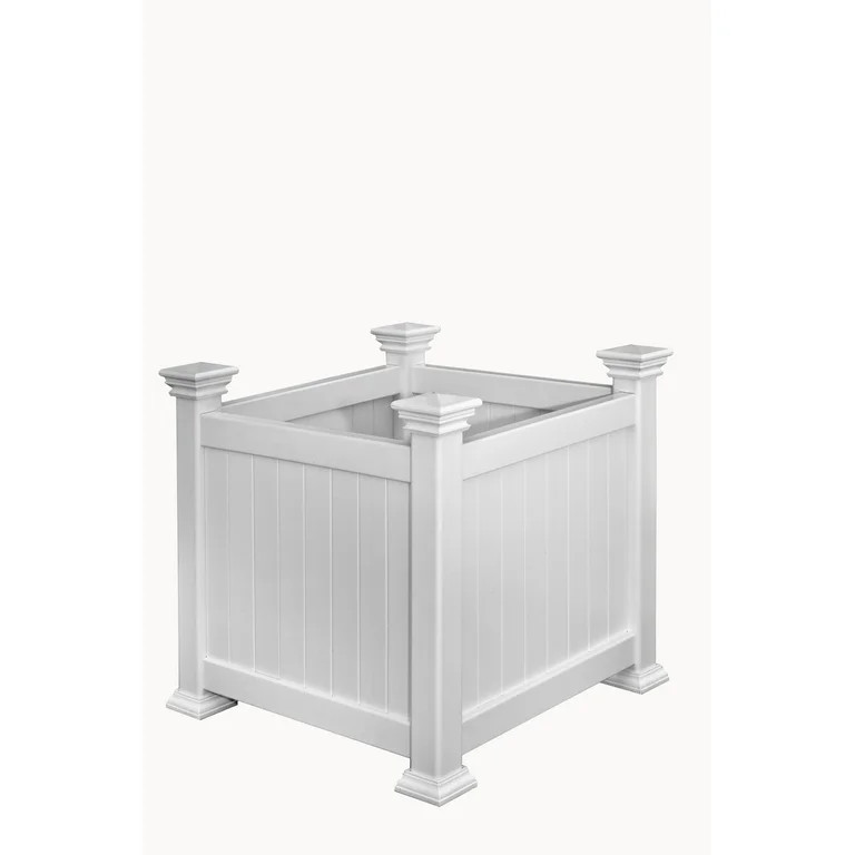 Vita Classic 15" L x 15" W Cardiff Vinyl Planter Box, White, VA68212 | Walmart (US)