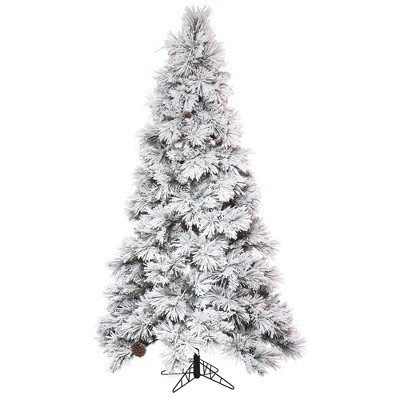 Vickerman 9' x 59" Flocked Atka Slim Artificial Christmas Tree, Unlit In a 28"Lx28"Wx5"H base. | Target