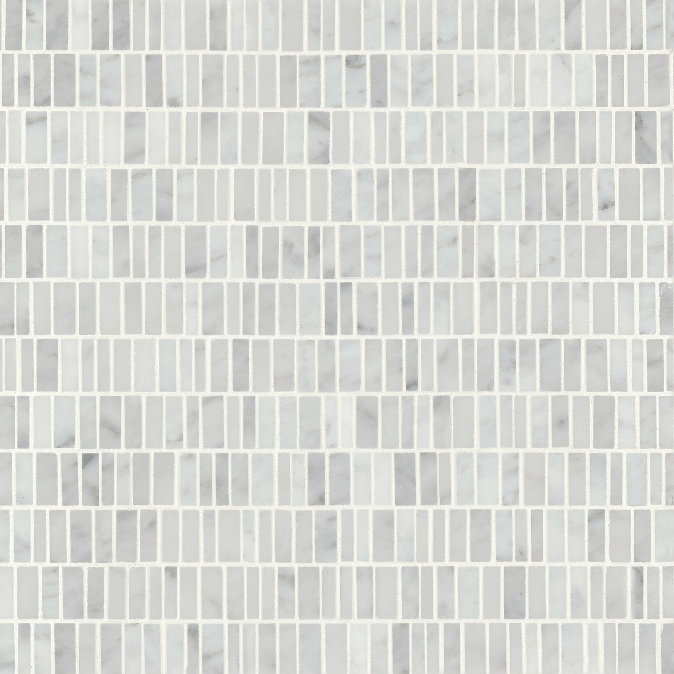 Monet Honed Marble Mosaic 7 Tile in White Carrara | Bedrosians Tile and Stone