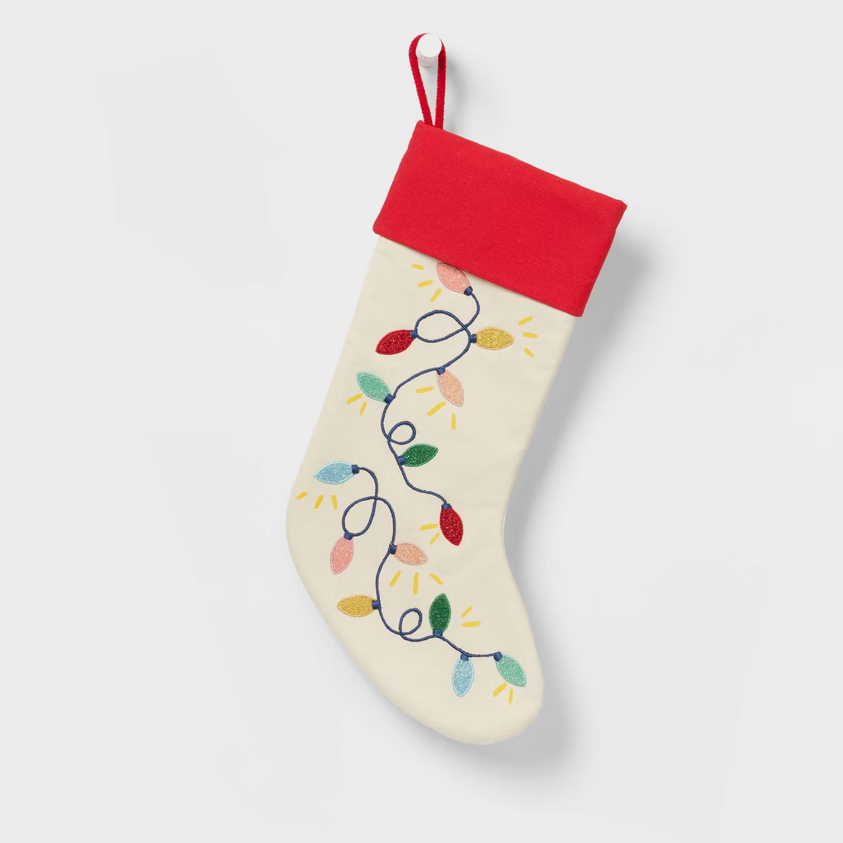 20" String of Lights Christmas Holiday Stocking White/Red - Wondershop™ | Target