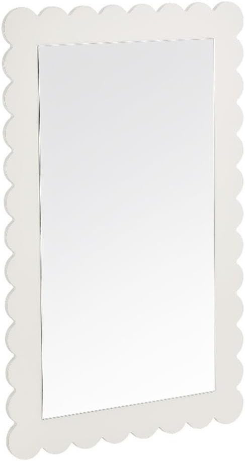 Modway Emmeline Scalloped Rectangle Wall Mirror in White | Amazon (US)