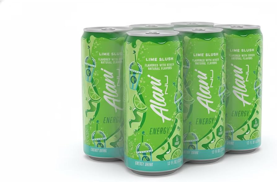 Alani Lime Slush Energy Drinks, sugar free, low calorie energy drinks, 12 Fl Oz Cans (Pack of 6) | Amazon (US)