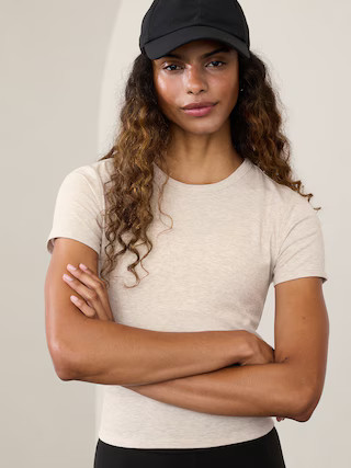 Signature Rib Crop Tee | Athleta