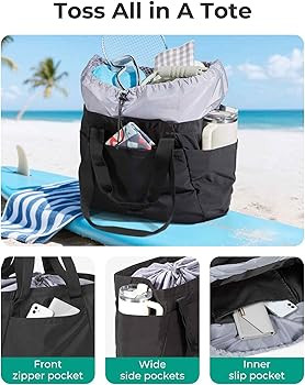 BAGSMART Reusable Grocery Bags, Large Beach Bag, Foldable Tote for Shopping Moving Holiday Travel... | Amazon (US)