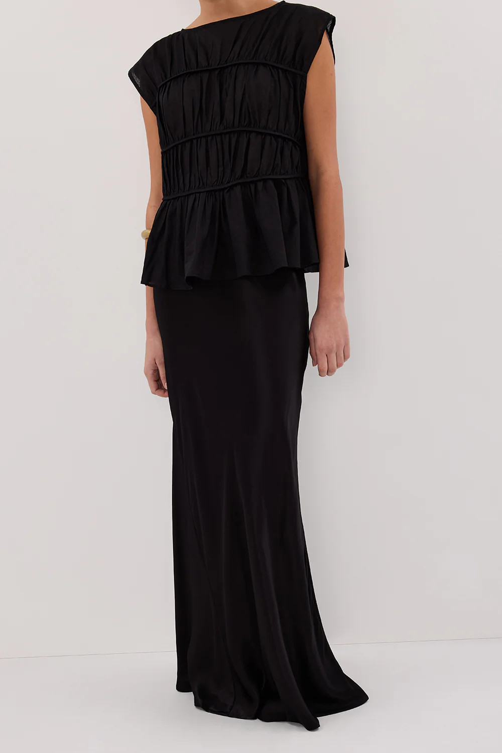 CHARLI BLACK SATIN MAXI SKIRT | DISSH