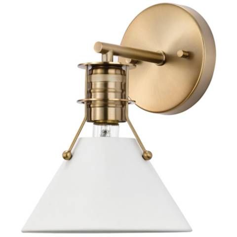 Outpost; 1 Light; Wall Sconce; Matte White with Burnished Brass - #159R5 | Lamps Plus | Lamps Plus