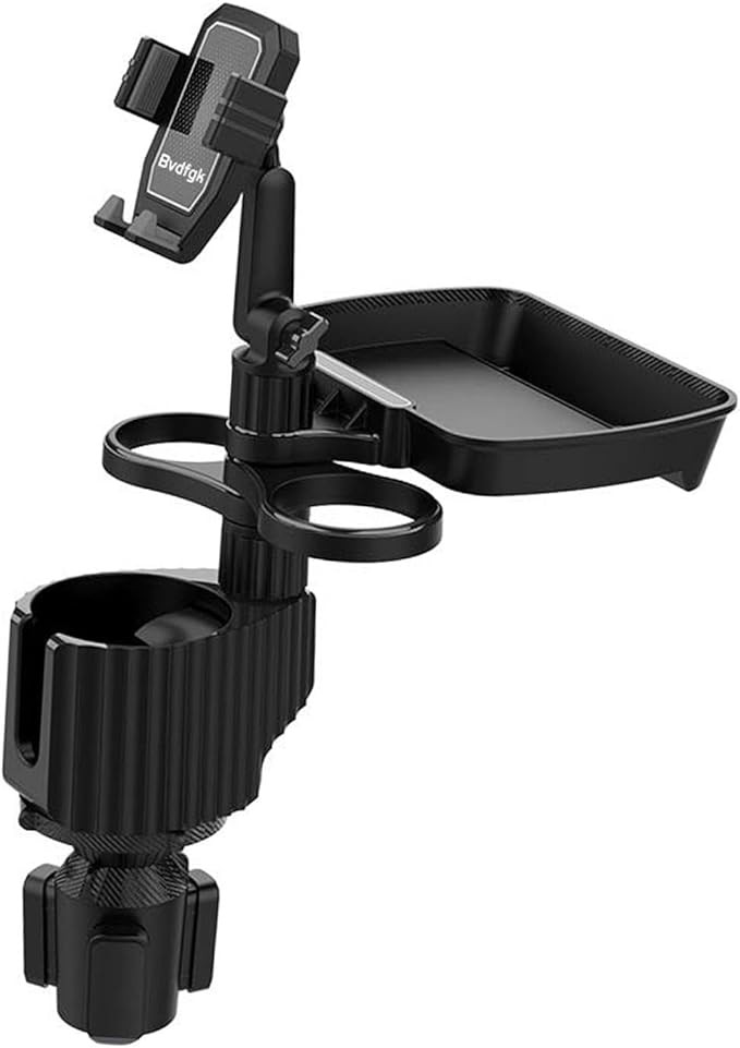Car Cup Holder Tray - Adjustable Car Cup Holder Phone Mount with Food Tray 5 in 1 Swivel Expander... | Amazon (US)