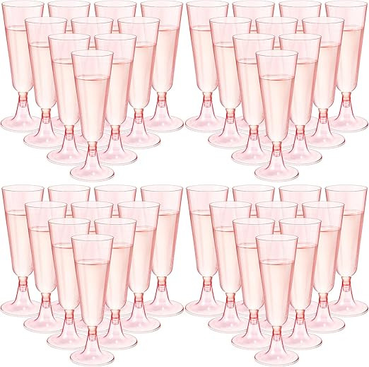 150 Pcs Champagne Flutes Plastic, Clear Disposable Champagne Flutes Crystal Champagne Flutes Plas... | Amazon (US)