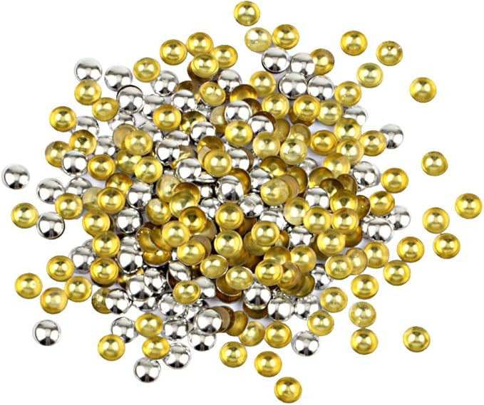 Beadsland Dome Studs Hotfix in Size 6mm,1/3 Round Flat Back Dome Studs with 200pcs (Silver) | Amazon (US)