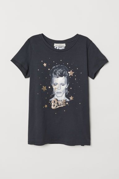 H & M - T-shirt with Printed Design - Gray | H&M (US)