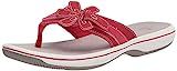 Clarks Women's Brinkley Flora Flip-Flop, Red Synthetic, 10M | Amazon (US)