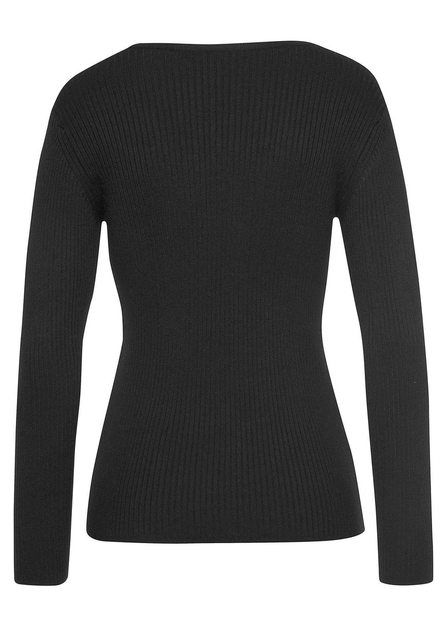 Zip-Up Sweater - Black | VENUS